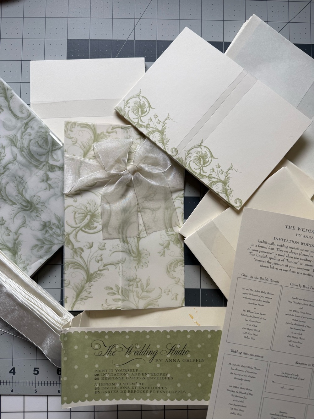Soft Sage Floral Invitation Set of 25 Anna Griffin
